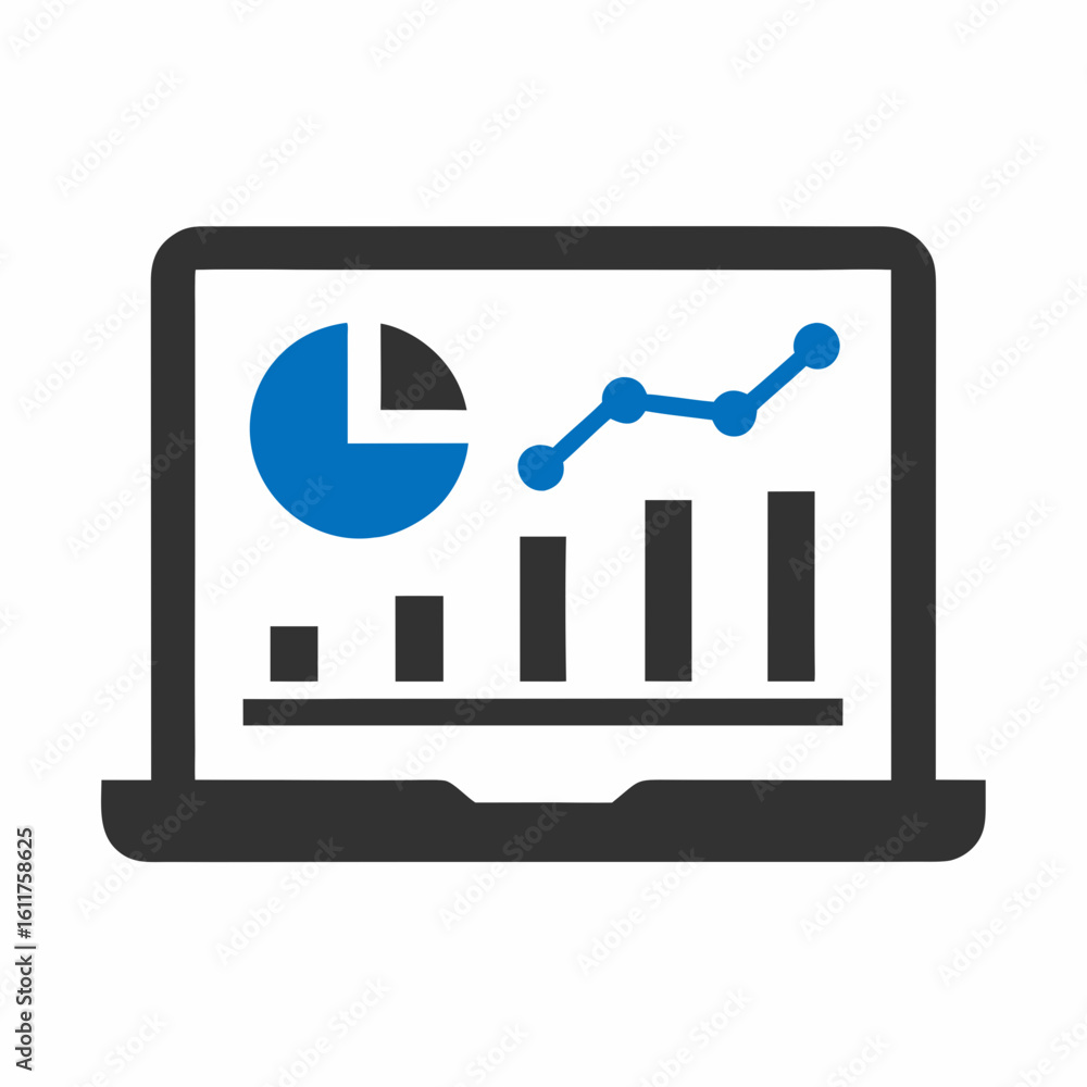 Poster data analytics dashboard vector illustration for business reports.