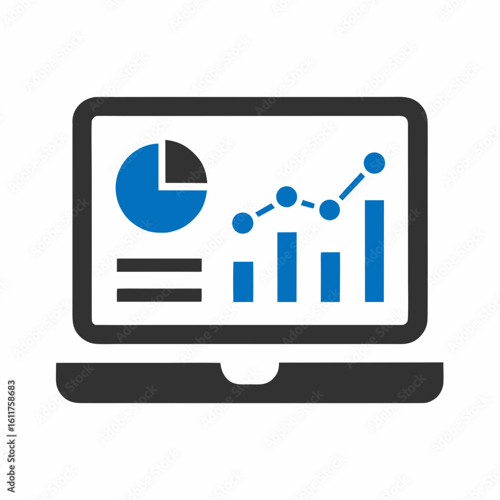 Poster data analytics dashboard vector illustration for business reports.