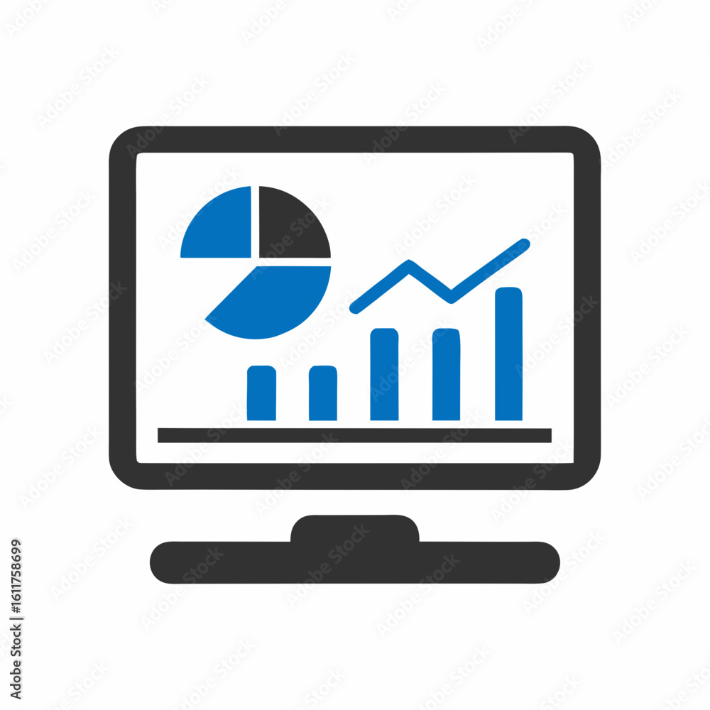 Poster data analytics dashboard vector illustration for business reports.