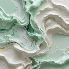 Obraz premium Mint Green and White Acrylic Marble Background