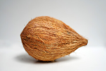 Hairy Coconut Isolated Cleanly on White.