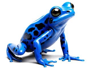 3d illustration of vibrant blue poison dart frog isolated on white isolated on transparent background