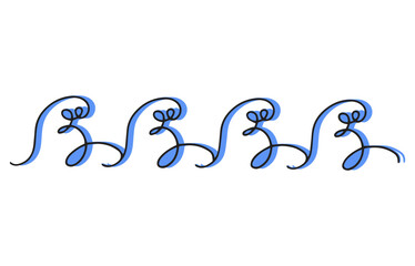 horizontal pattern consisting of curls in the form of waves