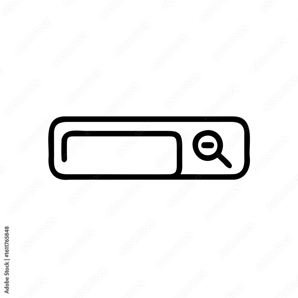 Aufkleber outline a search bar with magnifying glass icon input field