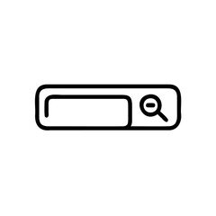 Fototapeta premium Outline a search bar with magnifying glass icon input field