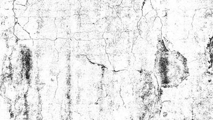 Grunge Black and White Texture Background, Abstract Distressed Vector Overlay, Vintage Noisy Texture for Design Use, Old Worn Paper Ink Texture Template