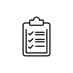 Outline icon a clipboard with three checkmarks lines checklist tick