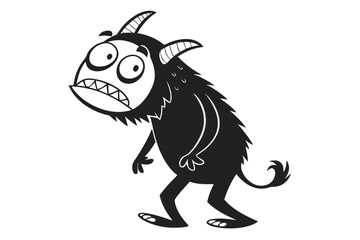 Obraz premium monster cartoon sihouette black vector