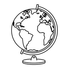 globe on white background coloring page 
