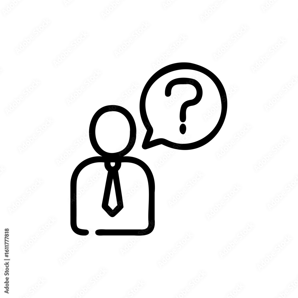 Aufkleber outline icon person with question mark in speech bubble vector