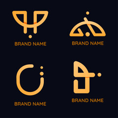 Modern abstract minimalist vectors for a creative logo design set.