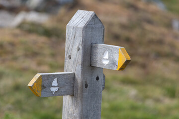 Close up of a south west coast path sign