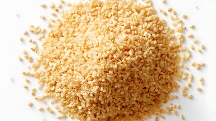 Pile of toasted sesame seeds.