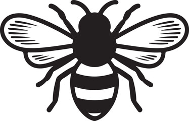 Fototapeta premium Minimal Bee Illustration – Clean Outline Insect Vector in Modern Style