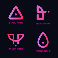 Modern abstract gradient vectors and creative logo identity set.