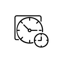 Outline two clocks one larger than the other on time watch