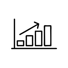 Simple bar graph with upward trending arrow chart growth