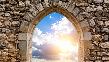 Ancient Stone Archway to Sky