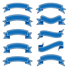 Collection of Ten Blue Ribbon Banners for Design Projects