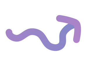 Stylized Curved Arrow with Smooth Gradient Colors – Transparent Design Element for UI/UX