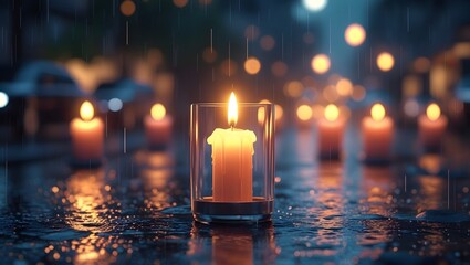 Candlelight in the Rain - Atmospheric Image
