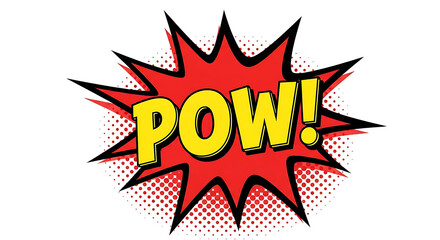 Dynamic and Impactful Comic Book Style Explosion Graphic Featuring Bold 'POW!' Text in Vibrant Colors and Striking Design for Eye-Catching Visual Narratives