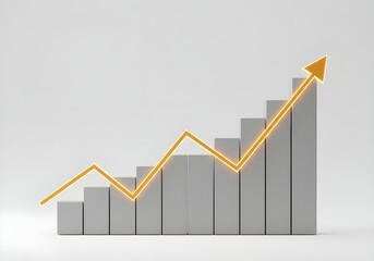 Fototapeta premium Line Graph Rising with Sharp Peaks