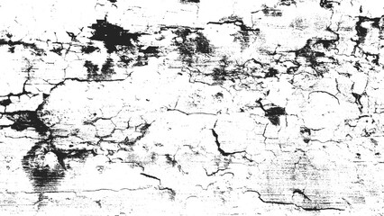 Grunge Black and White Texture Background, Abstract Distressed Vector Overlay, Vintage Noisy Texture for Design Use, Old Worn Paper Ink Texture Template