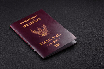 Thailand passport for travelling, flying and doing business. Thailand document, id