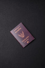 Thailand passport for travelling, flying and doing business. Thailand document, id
