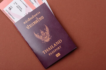 Thailand passport for travelling, flying and doing business. Thailand document, id