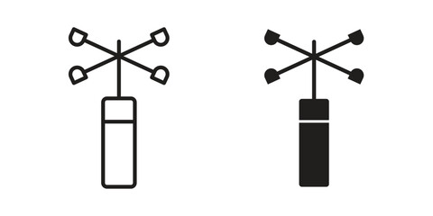 Anemometer icon logo set. thin line concept simple icon or design element