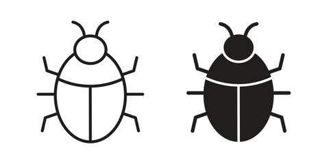 Bedbug icon logo set. thin line concept simple icon or design element