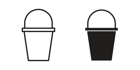 Bucket icon logo set. thin line concept simple icon or design element