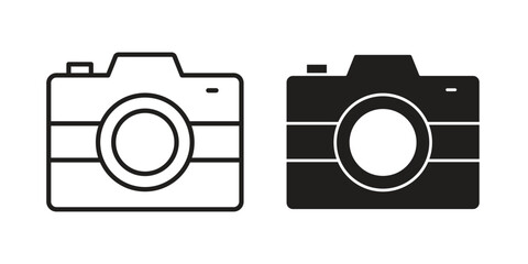 Camera icon logo set. thin line concept simple icon or design element