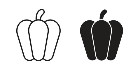 Capsicum icon logo set. thin line concept simple icon or design element