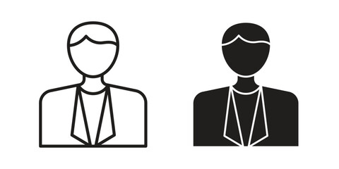 Cashier icon logo set. thin line concept simple icon or design element