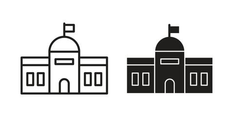 City hall icon logo set. thin line concept simple icon or design element