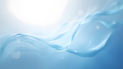 ethereal light gradient from pearl white to icy blue with translucent floating ribbons.