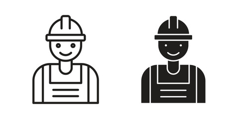 Engineer icon logo set. thin line concept simple icon or design element