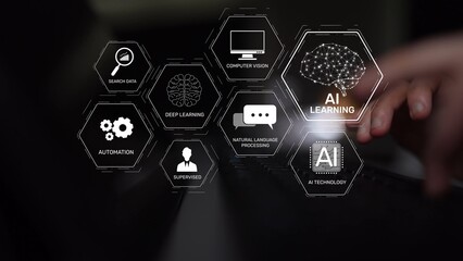 AI learning system involves deep learning, supervised machine learning, and natural language...