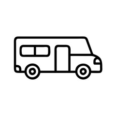 Icon of  van or camper vehicleon transparent background  