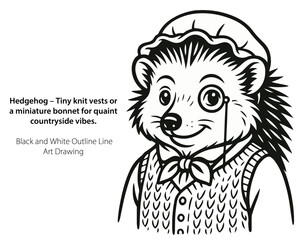 Hedgehog Tiny knit vests or a miniature bonnet for quaint countryside vibes