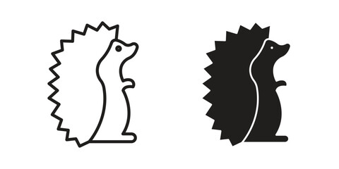Hedgehog icon logo set. thin line concept simple icon or design element