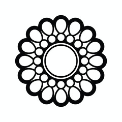 Vector illustration of stylized circular flower pattern with petal shapes