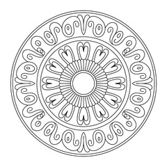 Vector illustration of intricate circular mandala design with floral elements