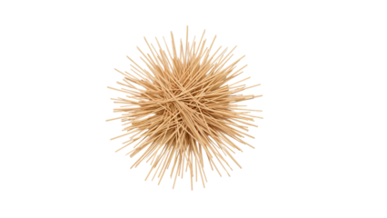 Abstract toothpick convergence on transparent backdrop evokes textured radial pattern with organic