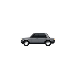 Fototapeta premium Gray Sedan car on black background, for ads or design