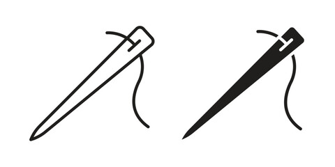 Needle icon logo set. thin line concept simple icon or design element