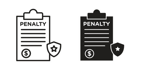 Penalty icon logo set. thin line concept simple icon or design element